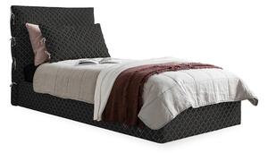 Crni tapecirani krevet za jednu osobu s podnicom 90x200 cm Sleepy Luna - Miuform