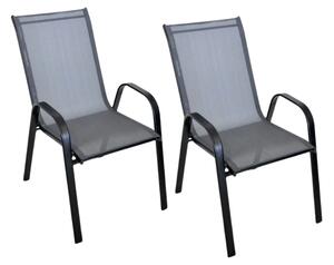 Set 2 vrtnih stolica TAVERNO siva/crna