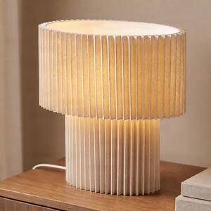 Lindby Tazia stolna lampa, prirodna/bijela, lan, visina 38 cm, Bež, Dnevni boravak/blagovaonica, Tkanina / tekstil