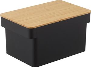 Crna kutija za kruh s poklopcem od bambusa Yamazaki Tower