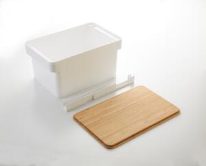 Bijela kutija za kruh s poklopcem od bambusa Yamazaki Tower