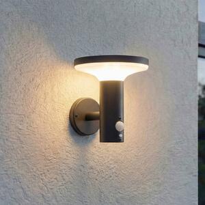 PRIOS Prios Kalen LED solarna zidna svjetiljka, 17 cm, crna, s senzorom, Crno, Metal