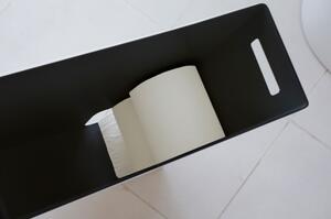 Crni metalni dozator za toaletni papir Yamazaki Tower