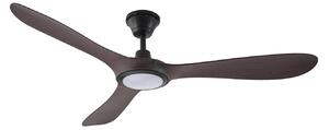 Winrod LED vanjski stropni ventilator, tamno drvo, IP66 - Lucande Lucande, Winrod, prigušiv, Drvo, Plastika, Moderan