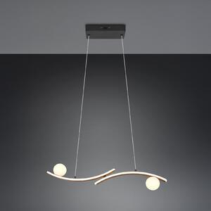 Trio Lighting Napoli LED viseća svjetiljka, mat crna, duljina 82 cm, metalna, prigušiva, Crno, Dnevni boravak/blagovaonica, Metal