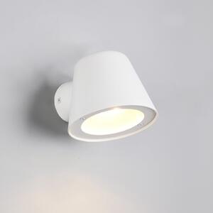 Trio Lighting Beni vanjska zidna lampa, mat bijela, širine 11 cm, metalna, prigušiva, Bijela, Metal