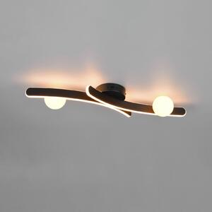 Trio Lighting Napoli LED stropna svjetiljka, mat crna, duljine 70 cm, metalna, prigušiva, Crno, Dnevni boravak/blagovaonica, Metal