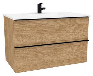 Kupaonski ormarić s umivaonikom Loft Wood (Š x D x V: 75 x 46 x 55 cm, Smeđa)