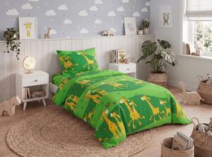 Pamučna posteljina Giraffe zelena