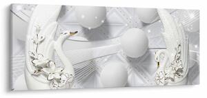 Slika - Zlatni labud na vodi (120x50 cm)