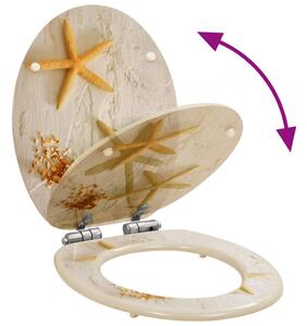 VidaXL Toaletna daska s mekim zatvaranjem MDF uzorkom morskih zvijezda
