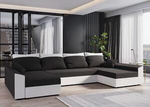 Zondo.hr Kutna garnitura u obliku slova U Paragon U (crna + bijela). Akcija -20%. 1057393