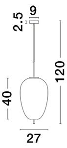 LATO VISILICA E27 /IP20/MESING ZLATNA & SMOKY NL9624081