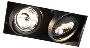 Ugradbeni reflektor crni GU10 AR70 bez okvira 2-svjetla - Oneon