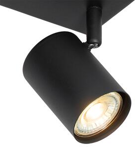 Moderna stropna svjetiljka crna 3-svjetla podesiva pravokutna - Jeana