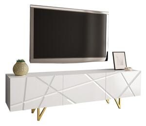 TV stol Merced M100Bijela, Sjajno bijela, 180x52x37cm