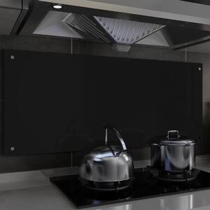 VidaXL Kuhinjska zaštita od prskanja crna 120 x 50 cm kaljeno staklo