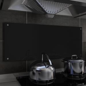 VidaXL Kuhinjska zaštita od prskanja crna 100 x 40 cm kaljeno staklo