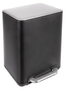 Crna kanta za smeće od nehrđajućeg čelika s pedalom 20 l Black – Orion