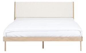 Krevet od punog hrasta s bijelim uzglavljem Gazzda Fawn, 140 x 200 cm