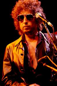 Fotografija Writer composer Bob Dylan at a concert in the early 1980s