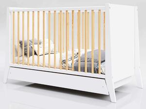 Dječji krevetić Cosmo Scandi 120x60 bijeli-natur univerzalni prepreke
