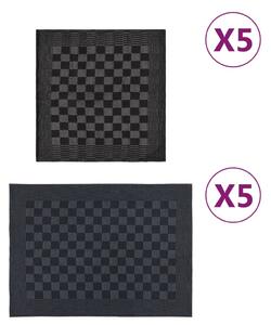 VidaXL Set ručnika od 10 komada crno-sivi pamučni
