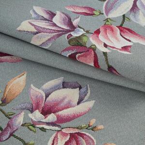 Sivi goblen stolnjak s finim tkanim uzorkom magnolije Širina: 45 cm | Duljina: 140 cm