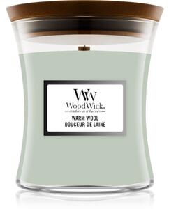 Woodwick Warm Wool mirisna svijeća s drvenim fitiljem 275 g