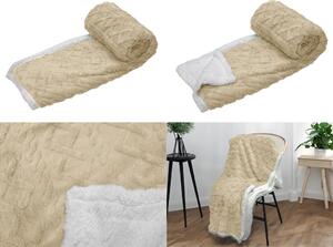 Luksuzna bež janjeća deka od mikropliša ORNAMENTS, 150x200 cm