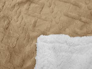 Luksuzna svijetlo smeđa janjeća deka od mikropliša ORNAMENTS, 150x200 cm Dimenzije: 150 x 200 cm