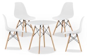 Bijeli blagovaonski set 1 + 4, stol OSLO 80 + stolice YORK OSAKA