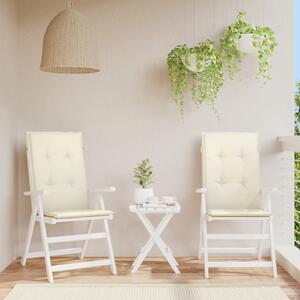 VidaXL Jastuci za vrtne stolice 2 kom krem 120 x 50 x 3 cm od tkanine