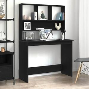Radni stol s policama Crni hrast 102x45x148 cm Konstruirano drvo - Crni hrast