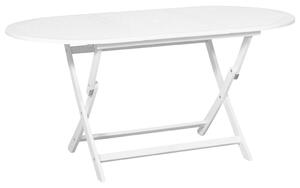 VidaXL Vrtni stol od masivnog bagremovog drva bijeli 160 x 85 x 75 cm