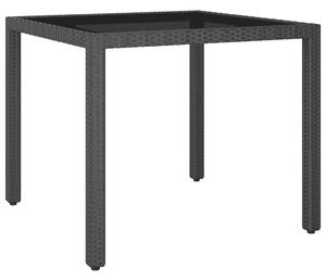 VidaXL Vrtni stol crni 90 x 90 x 75 cm od poliratana