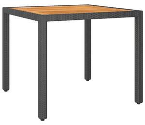 VidaXL Vrtni stol crni 90 x 90 x 75 cm od poliratana