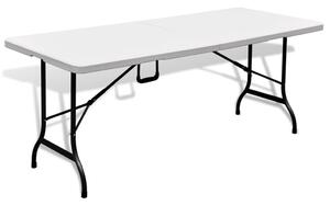 VidaXL Sklopivi vrtni stol bijeli 180 x 75 x 74 cm HDPE