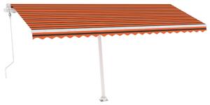VidaXL Automatska tenda sa senzorom LED 500x350 cm narančasto-smeđa