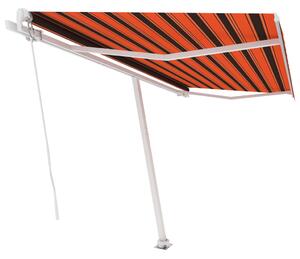 VidaXL Samostojeća tenda ručno uvlačenje 450 x 350 cm narančasto-smeđa