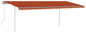 VidaXL Tenda na ručno uvlačenje sa stupovima 6x3,5 m narančasto-smeđa