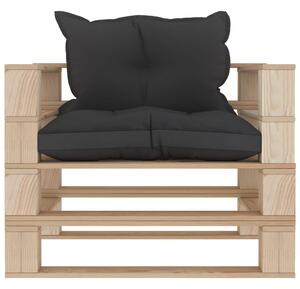 VidaXL Vrtna sofa od paleta s crnim jastucima drvena