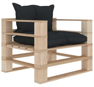 VidaXL Vrtna sofa od paleta s antracit jastucima drvena