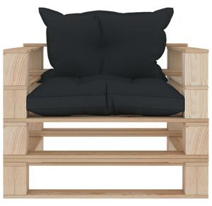 VidaXL Vrtna sofa od paleta s antracit jastucima drvena