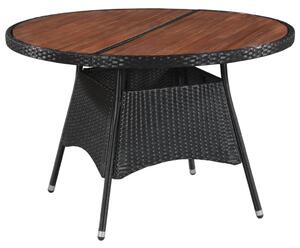 VidaXL Vrtni stol od poliratana i masivnog bagremovog drva 115 x 74 cm