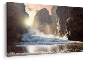 Slika - Stijene i valovi oceana (90x60 cm)