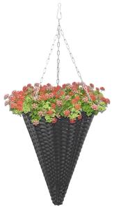 VidaXL Viseće košare za cvijeće 2 kom od poliratana crne