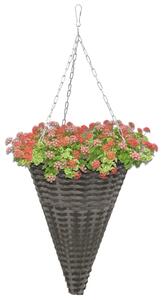 VidaXL Viseće košare za cvijeće 2 kom od poliratana sive