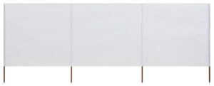 VidaXL Vjetrobran s 3 panela od tkanine 400 x 160 cm pješčano bijeli