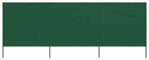 VidaXL Vjetrobran s 3 panela od tkanine 400 x 160 cm zeleni